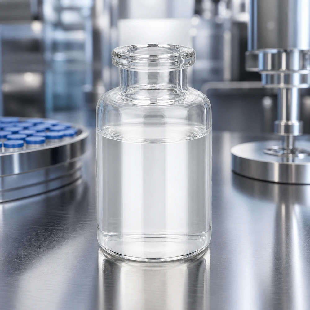 Durchsichtige Pharmaverpackung 20ml Injektionsflasche mit charakteristischem Taillenhals aus Klarglas