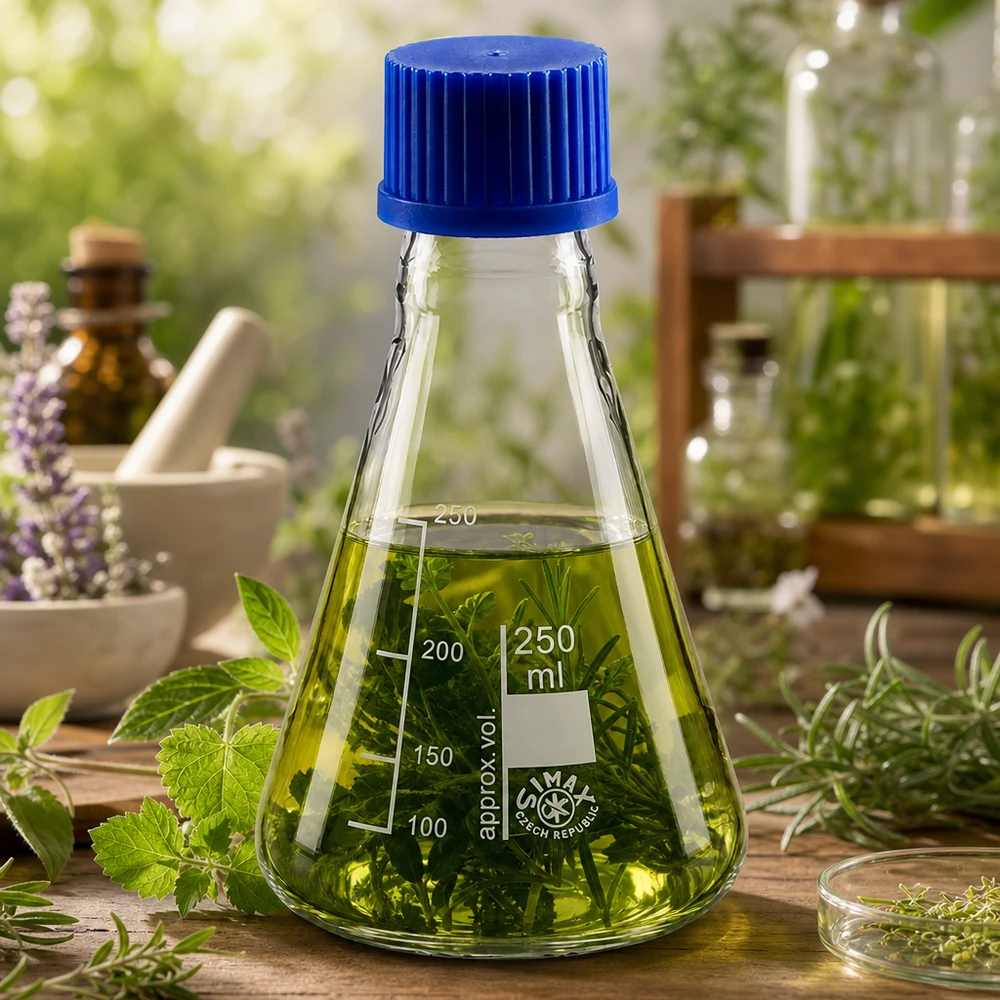 Erlenmeyer 250 ml col étroit, verre borosilicate avec filetage et bouchon Erlenmeyer 250ml résistant à la chaleur avec fond stable pour une bonne stabilité en laboratoire