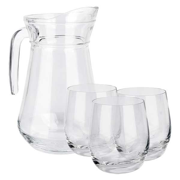 Service économique : carafe "France" 1 litre & 3 verres de 0,3 l Service économique : carafe "France" 1 litre & 3 verres de 0,3 l