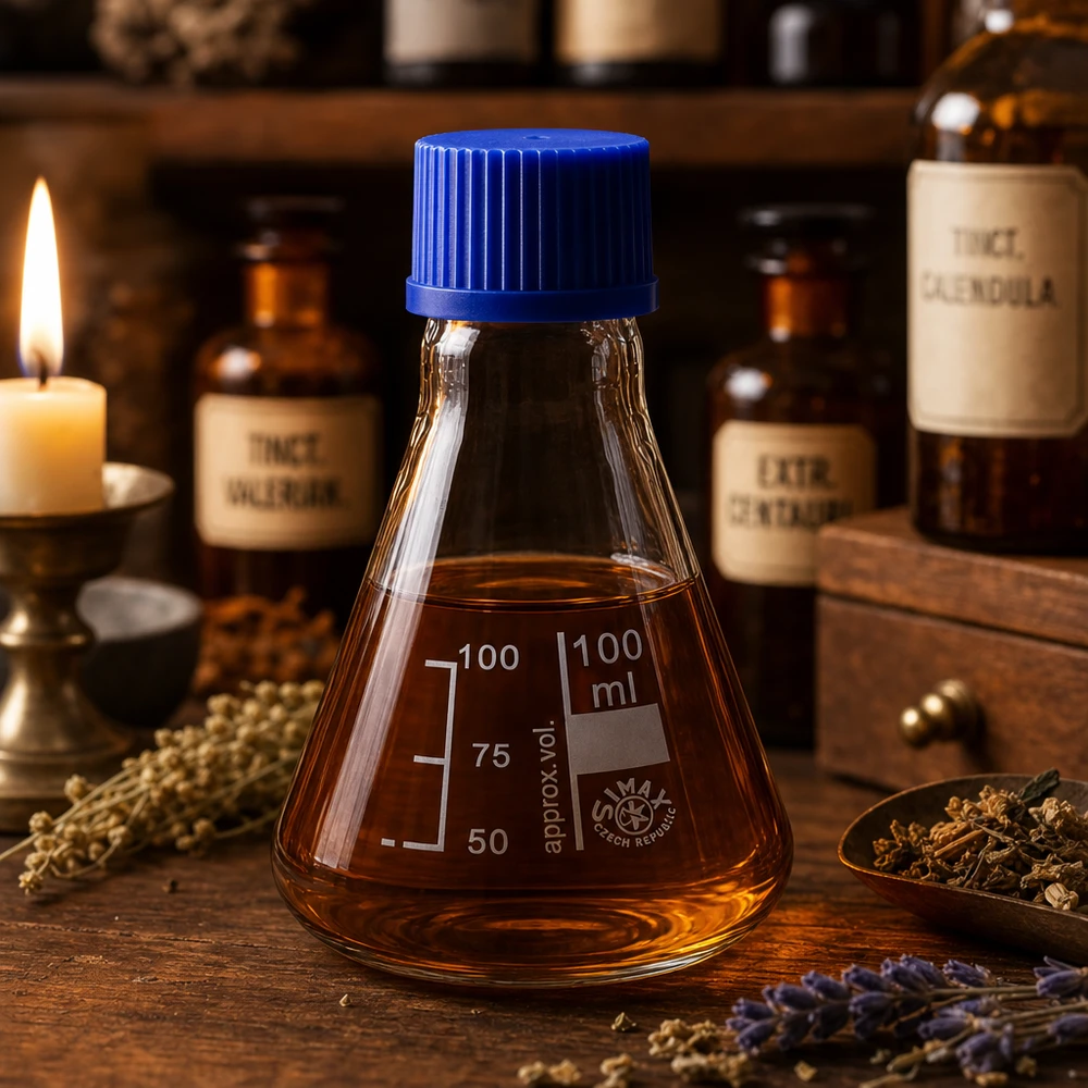 Erlenmeyer 100 ml col étroit, verre borosilicate avec filetage et bouchon Fioles Erlenmeyer 100ml avec forme conique ergonomique et bouchon à vis réutilisable