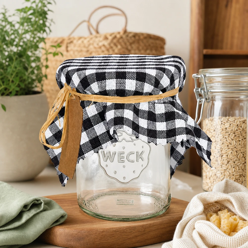Couvercle en tissu à carreaux blanc/noir 150x150mm carré Couvercle en tissu à carreaux blanc/noir 150x150mm carré