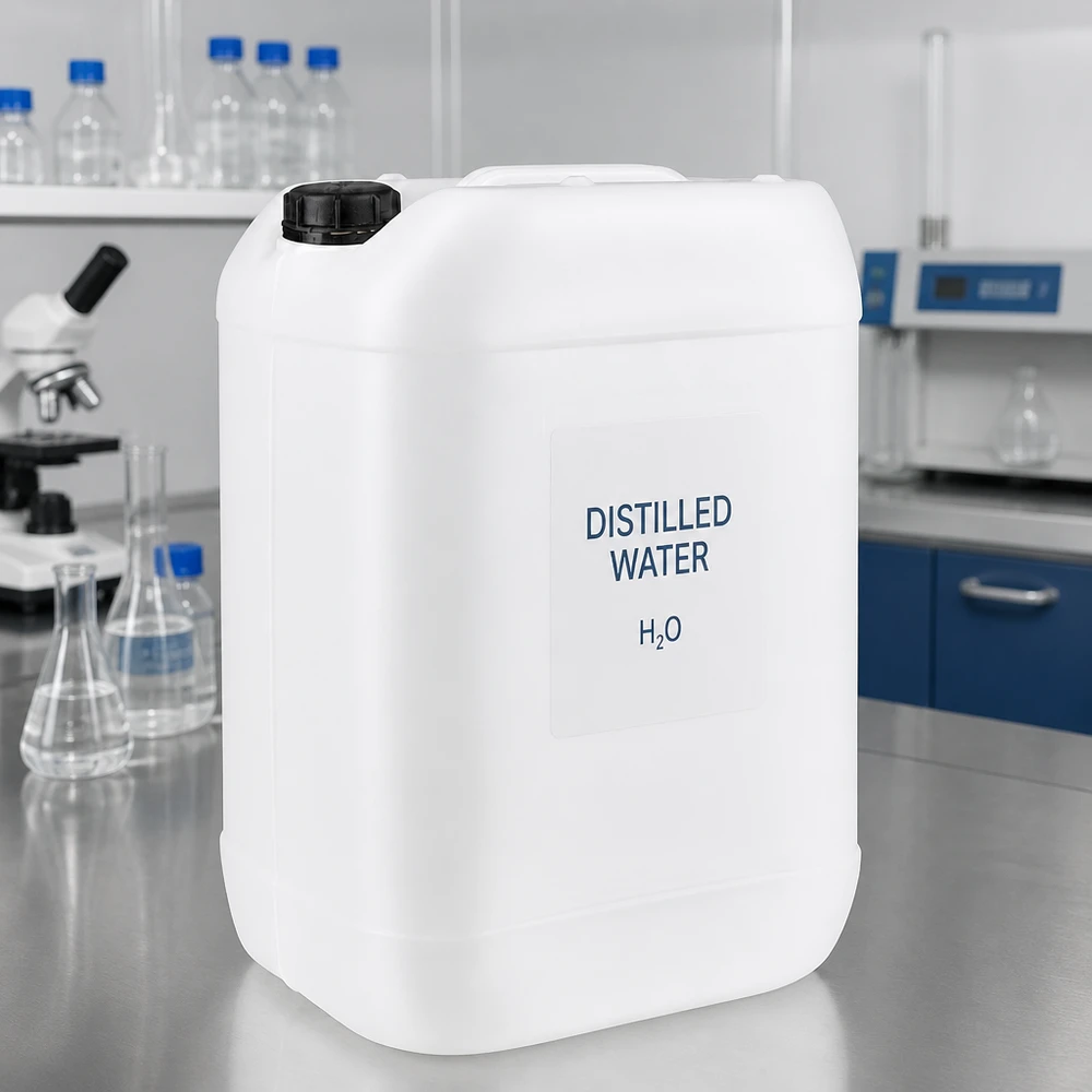 Jerrican de 25 litres avec bouchon à vis Bidon de laboratoire de 25 litres pour eau distillée, muni d'un bouchon à vis sécurisé