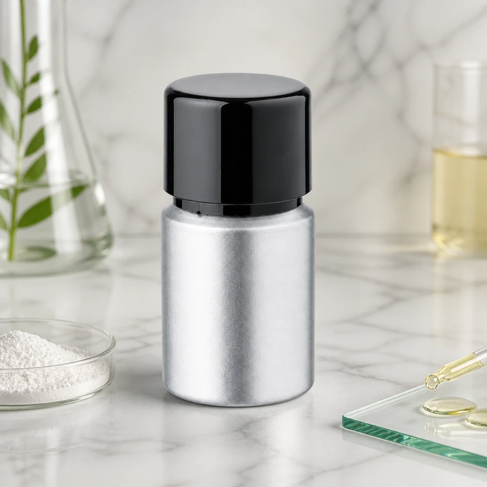 Bouteille en aluminium teinté 10 ml, avec bouchon à vis noir et joint conique Bouteille en aluminium de 10ml en argent élégant - petite bouteille robuste pour des ingrédients de haute qualité