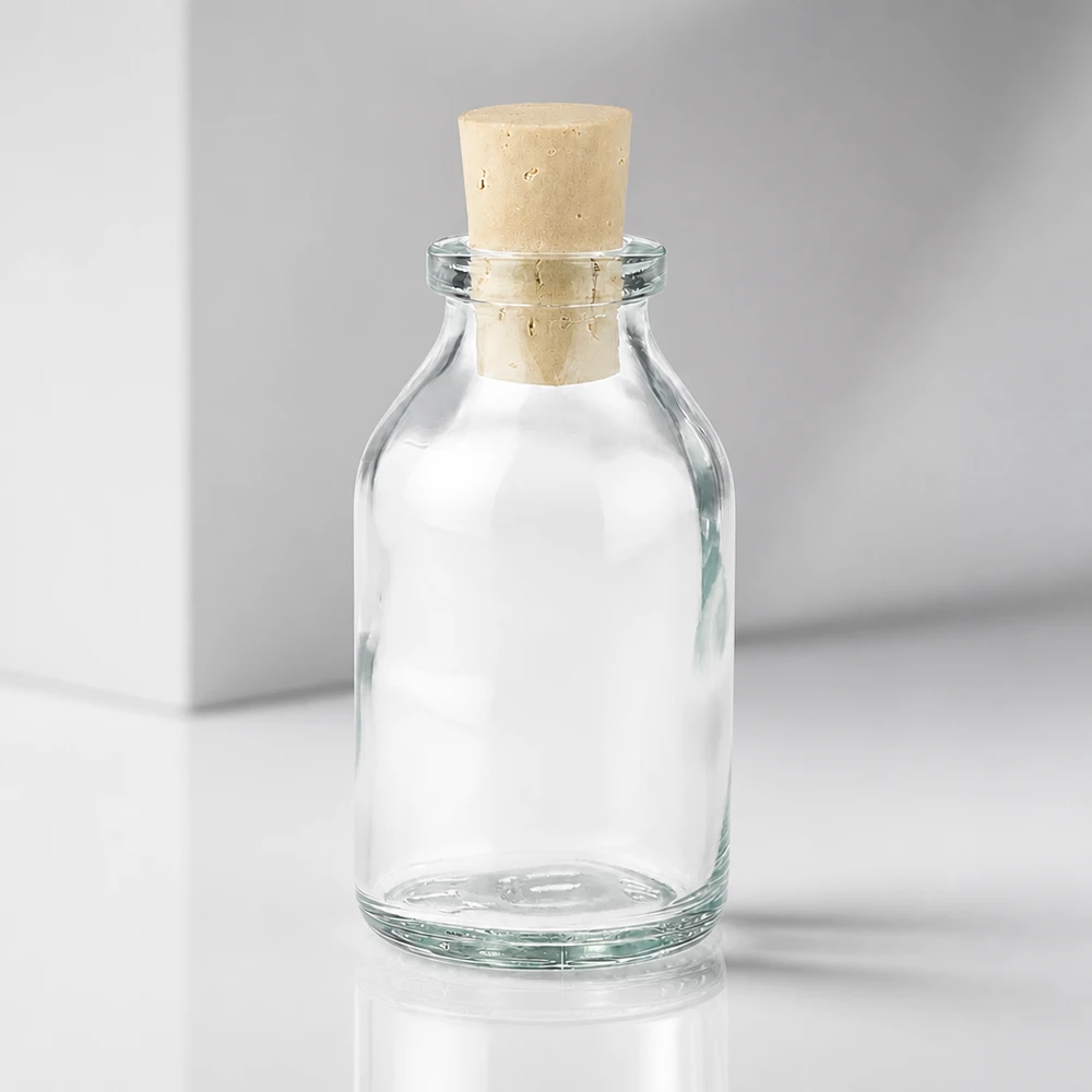 Wiederverschließbare Glasflasche 20ml mit Naturkorken für Öle und Essenzen