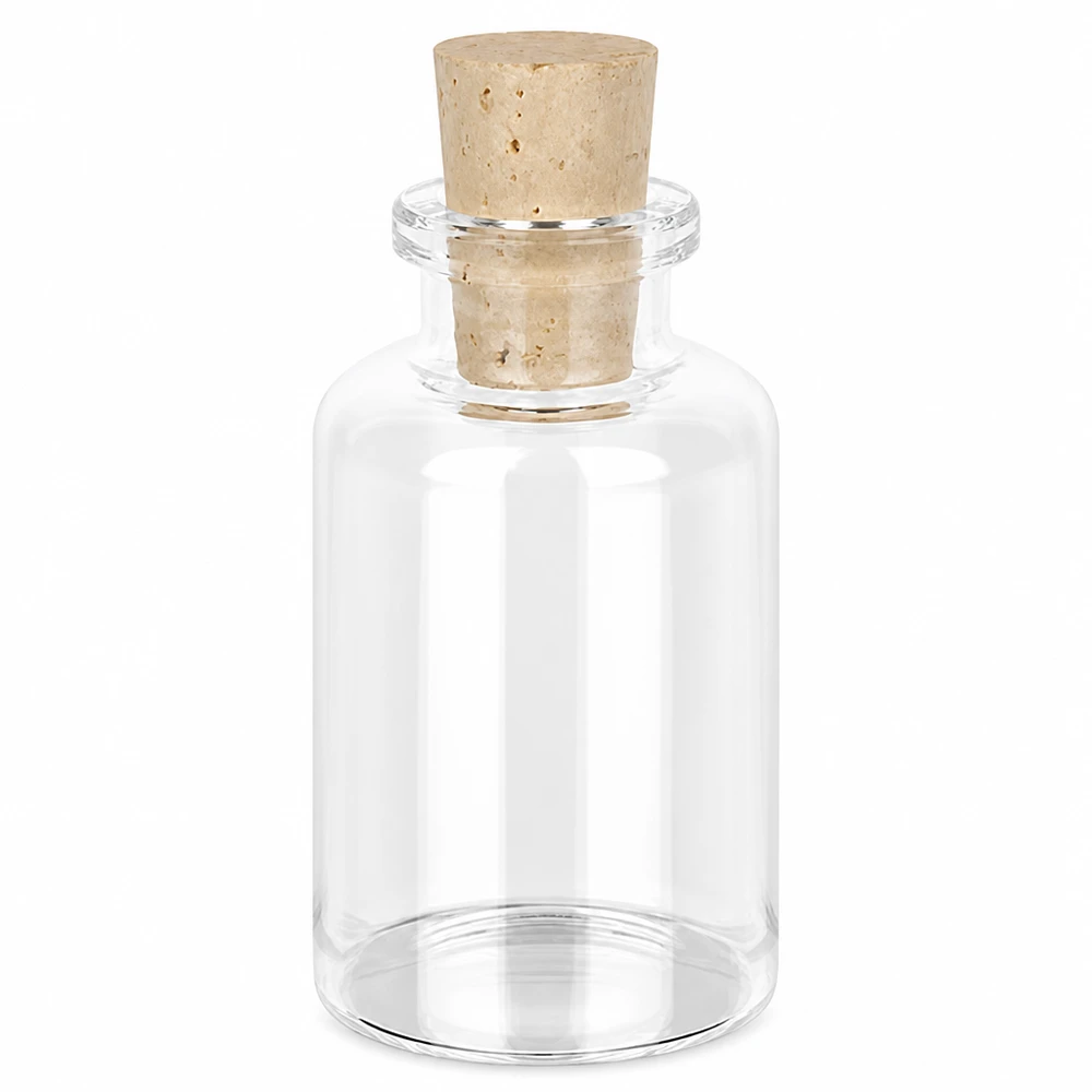 Flacon en verre clair 30 ml avec bouchon de liège 11/14 mm Apothekerflasche Klarglas 30ml mit Naturkorkverschluss 14mm für Öle Salze und Dekorationen