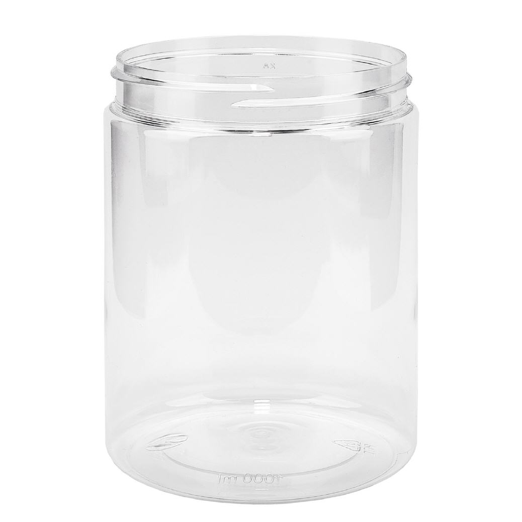 Pot à vis en PET clair 1000 ml, filetage 100 mm Pot à vis en PET clair 1000 ml, filetage 100 mm