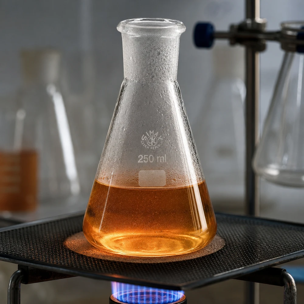 Erlenmeyer 250 ml col étroit, verre borosilicate avec rodage normalisé 29/32