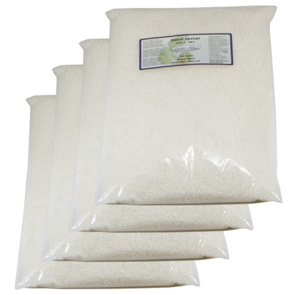 Offre spéciale : 5kg globules neutres HAB3, 100 % pure saccharose (4 x 1,25 kg)