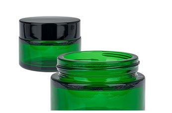 Pot en verre vert