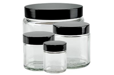 Pots en verre clair